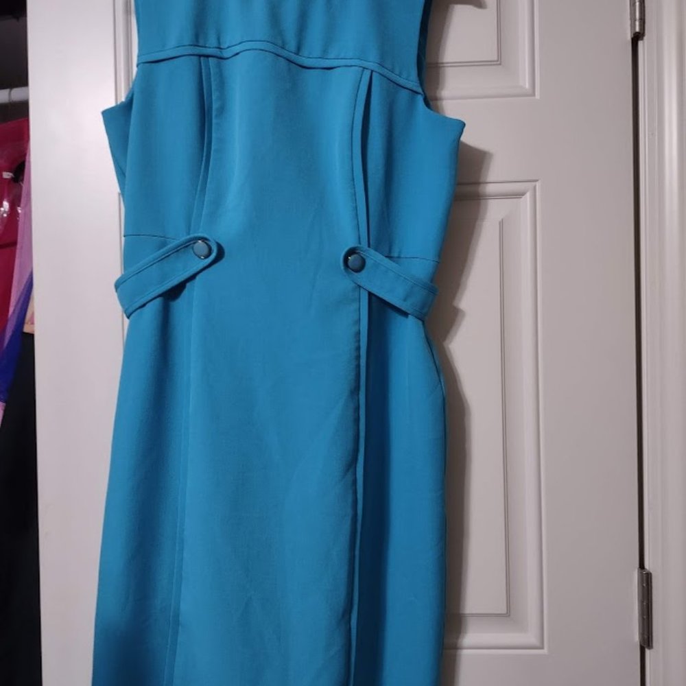 Womens Turquoise Sheath Dress.